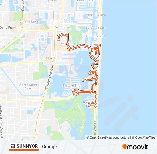 SUNNYOR bus Line Map