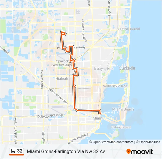 32 Bus Line Map