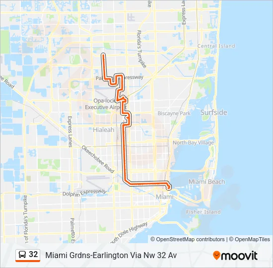 32 Bus Line Map