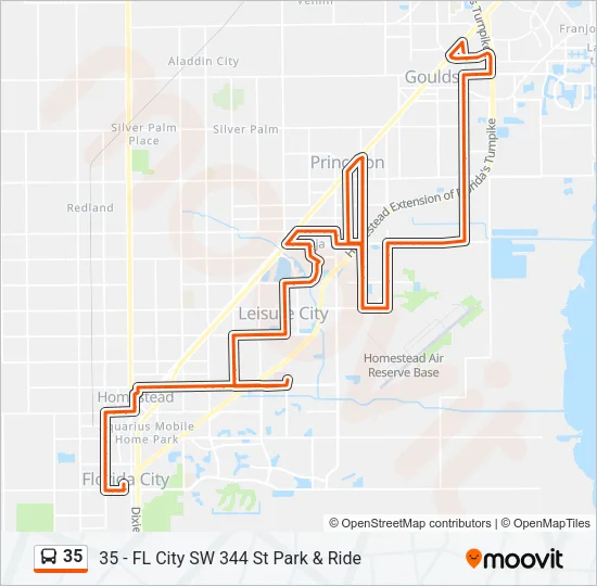 35 Bus Line Map