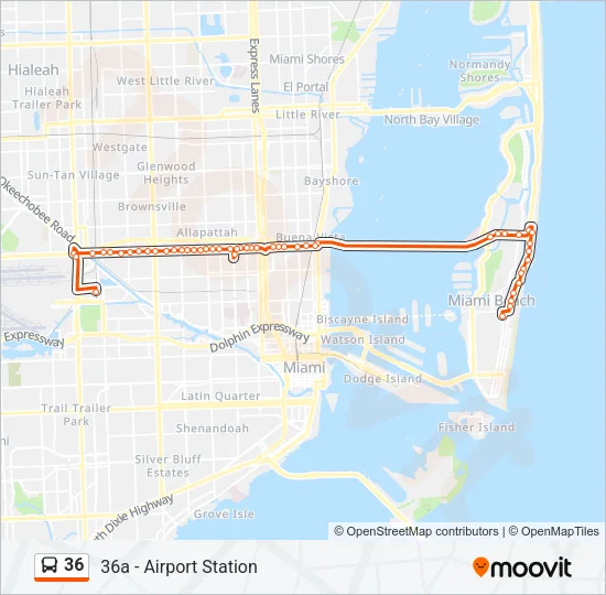 36 Bus Line Map