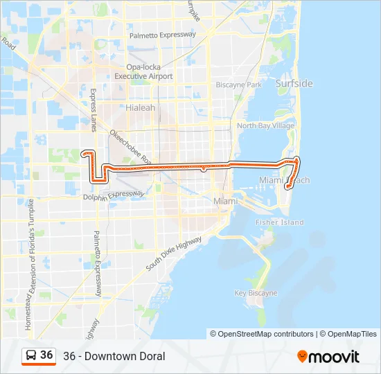 36 Bus Line Map