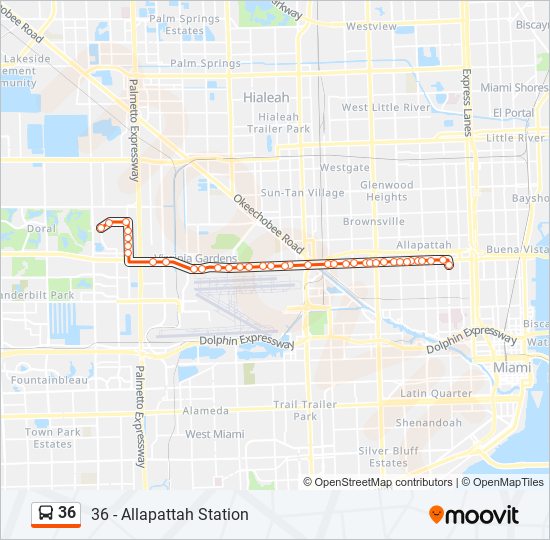 36 Route: Schedules, Stops & Maps - 36 - Allapattah Station (Updated)