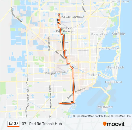 37 Bus Line Map