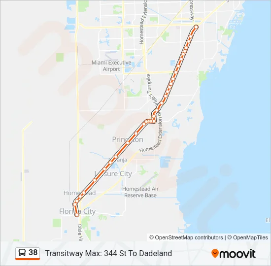 38 Bus Line Map
