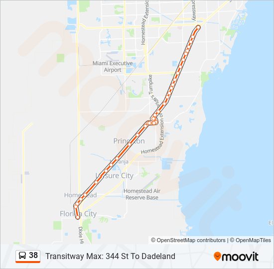 38 Bus Line Map