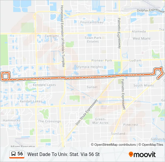 56 Bus Line Map