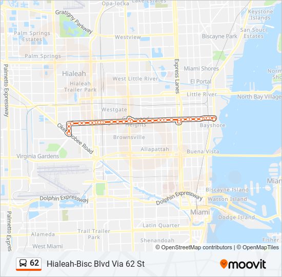 62 Bus Line Map