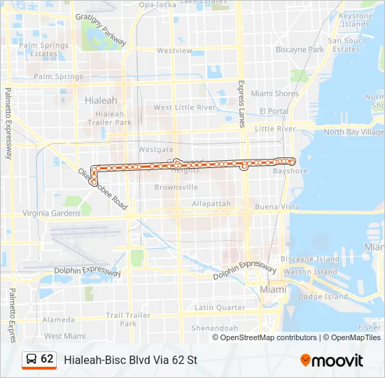 62 Bus Line Map