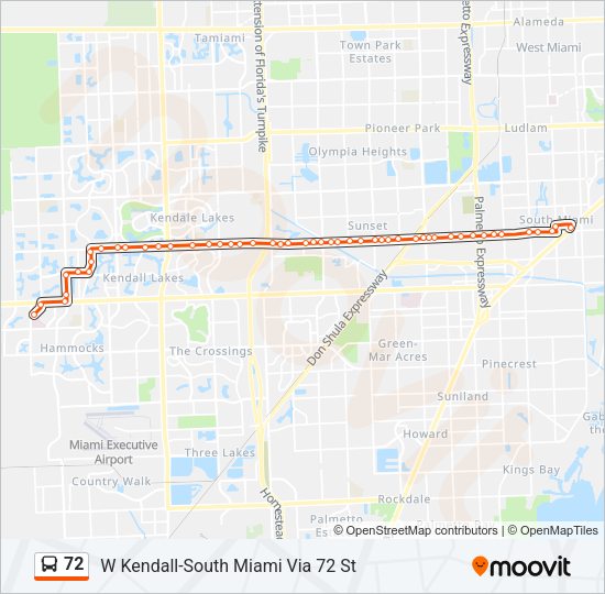 72 Bus Line Map