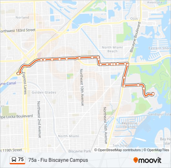 75 bus Line Map