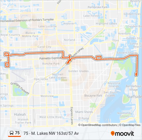 75 bus Line Map