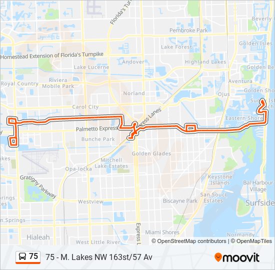 75 bus Line Map