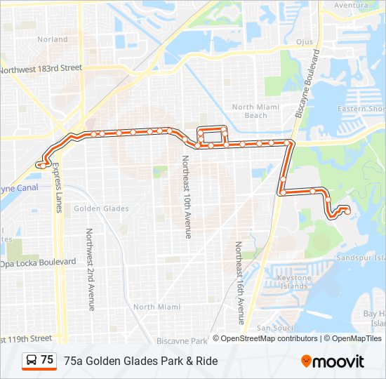 75 Bus Line Map