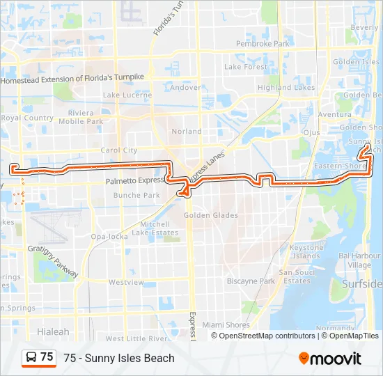 75 Bus Line Map