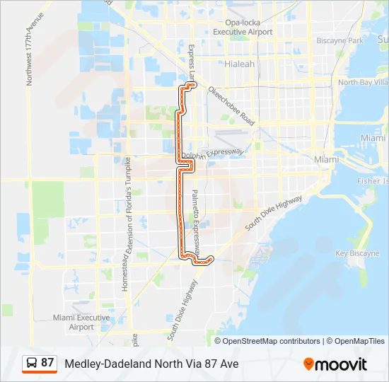 87 Bus Line Map