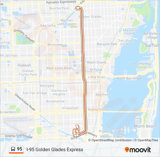 95 Bus Line Map
