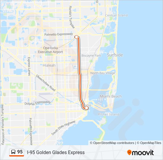 95 bus Line Map