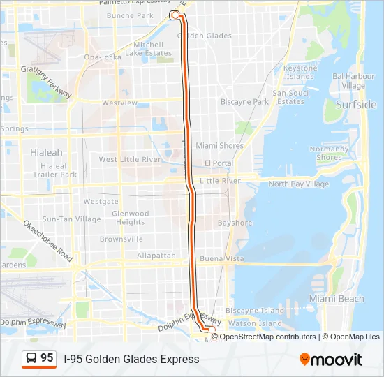 95 Bus Line Map