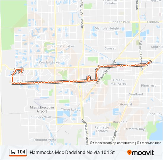 104 bus Line Map