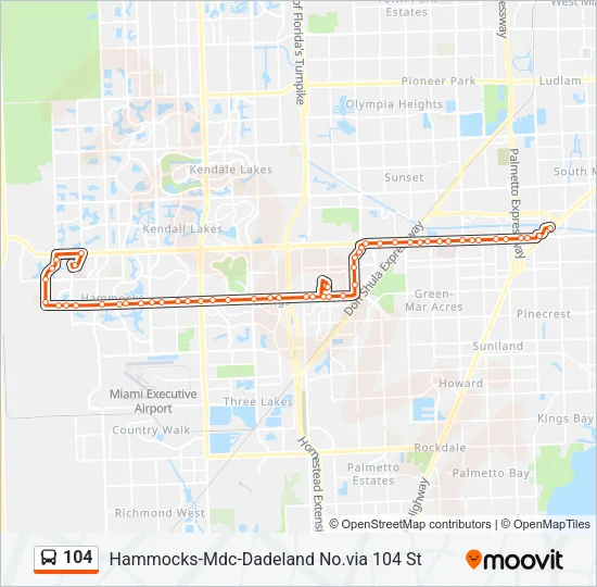 104 Bus Line Map