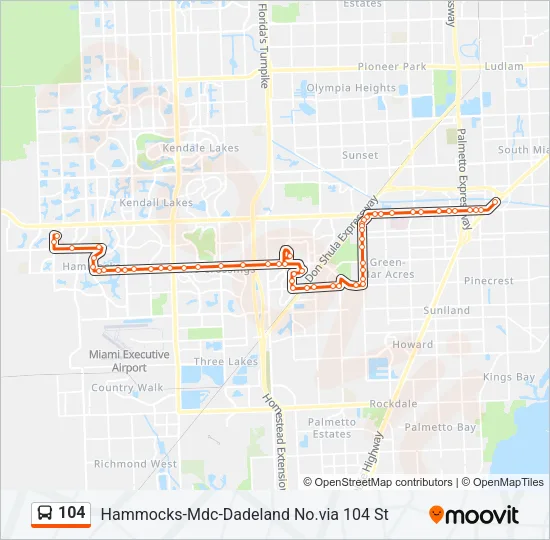 104 Bus Line Map