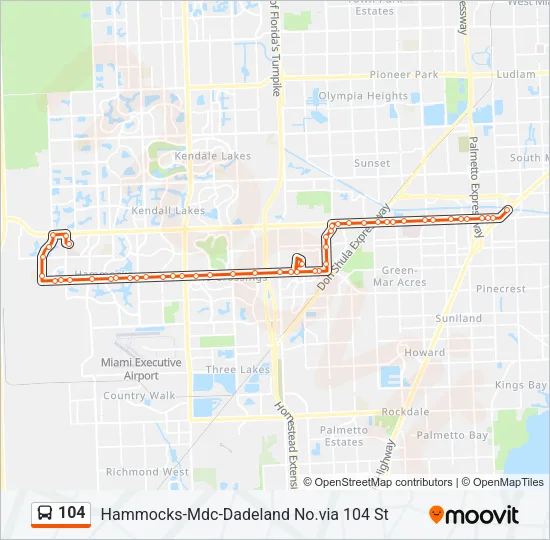 104 Bus Line Map