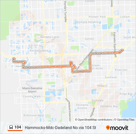 104 Bus Line Map