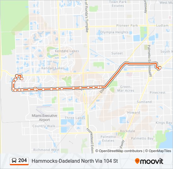 204 Bus Line Map