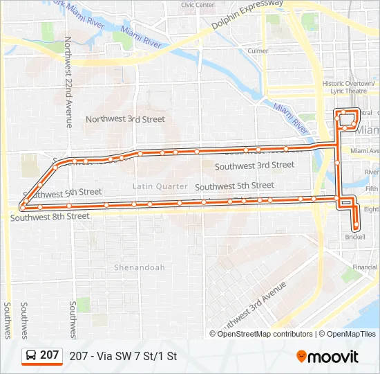 207 Bus Line Map