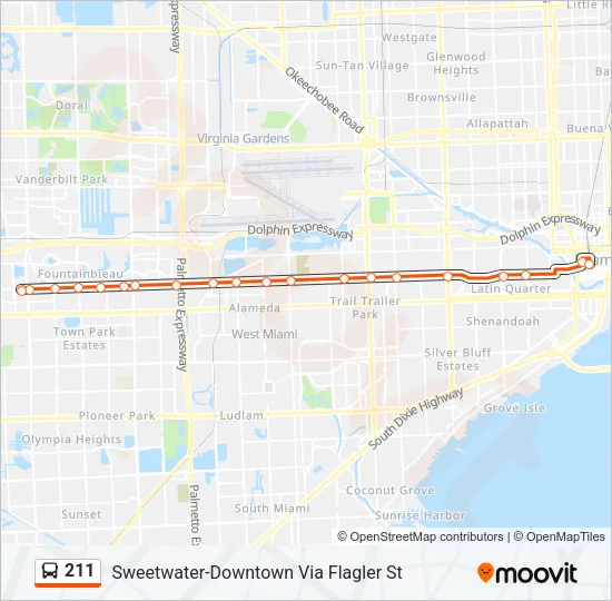 211 Bus Line Map