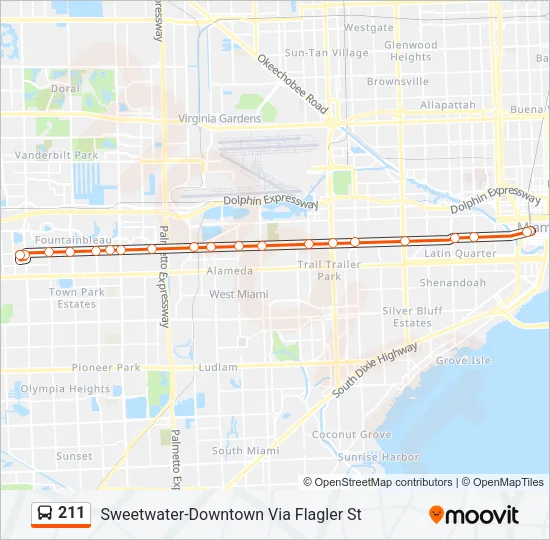 211 Bus Line Map