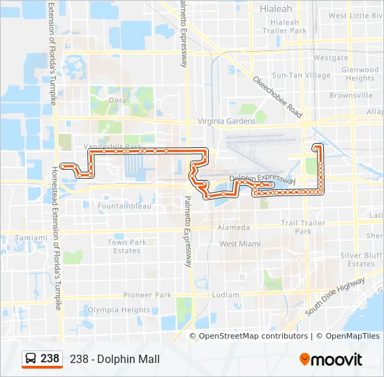 Dolphin Mall Map 2020 238 Route: Schedules, Stops & Maps - 238 - Dolphin Mall (Updated)