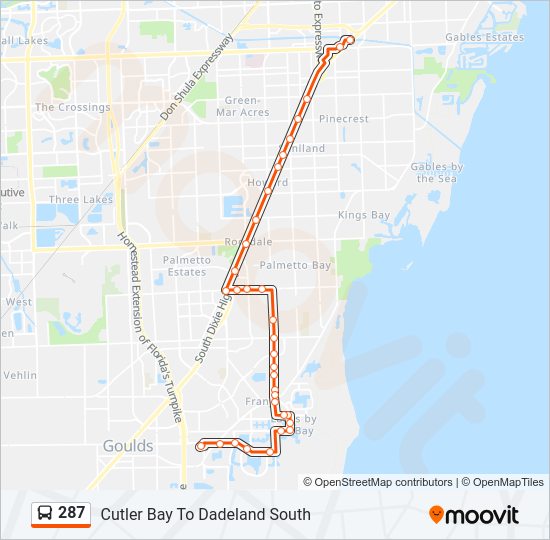 287 Bus Line Map