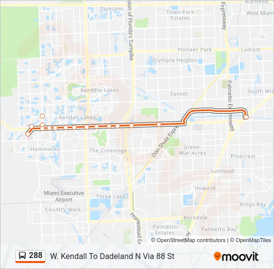 288 Bus Line Map