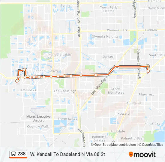 288 Bus Line Map