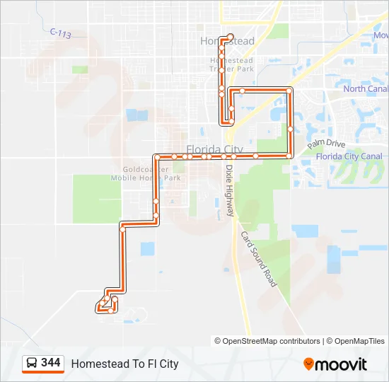 344 Bus Line Map