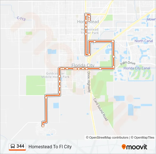 344 Bus Line Map