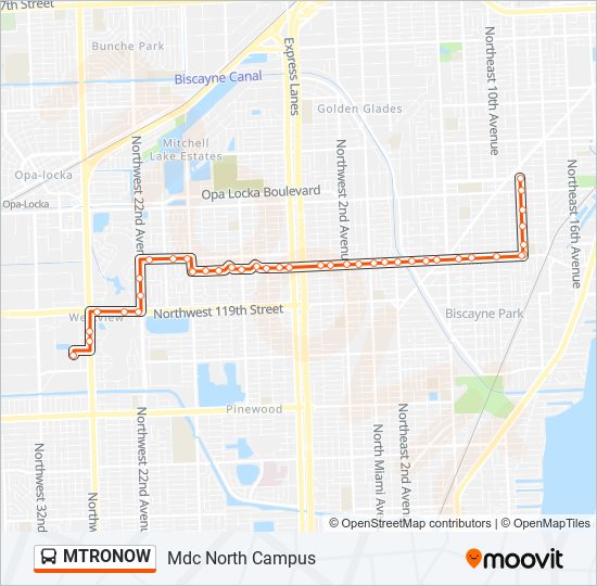 Mapa de MTRONOW de autobús