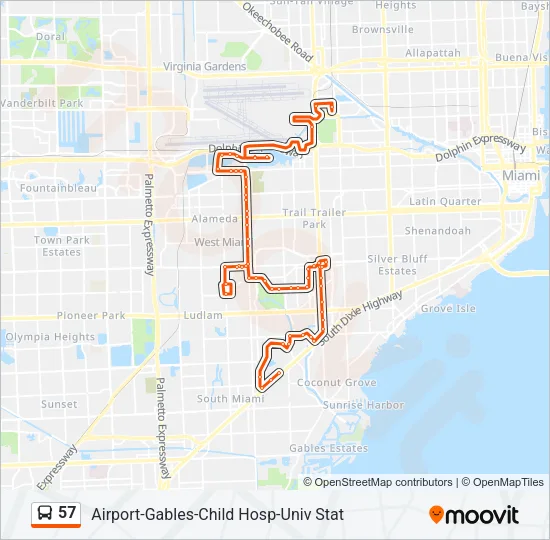 57 Bus Line Map