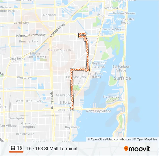 16 Bus Line Map