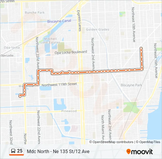 25 Bus Line Map