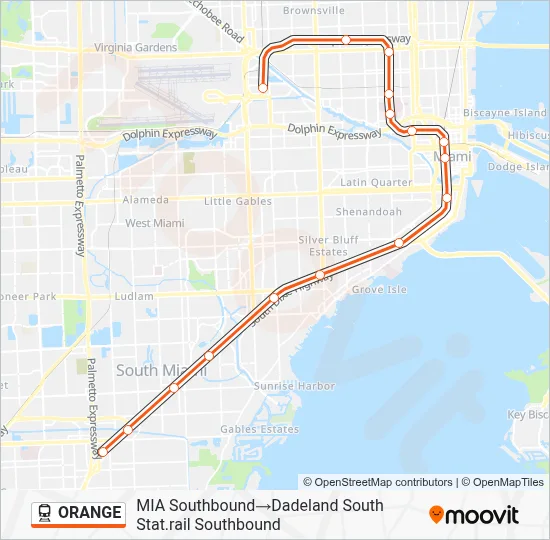 ORANGE Route: Schedules, Stops & Maps - MIA Southbound→Dadeland South ...