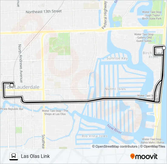 LAS OLAS LINK Bus Line Map