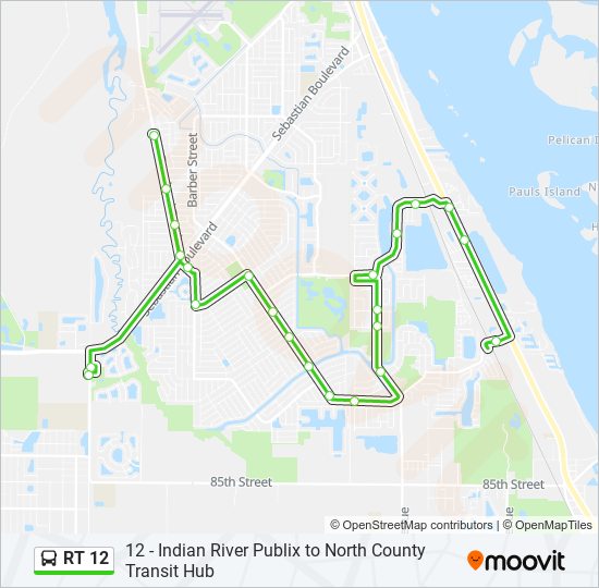 RT 12 bus Line Map