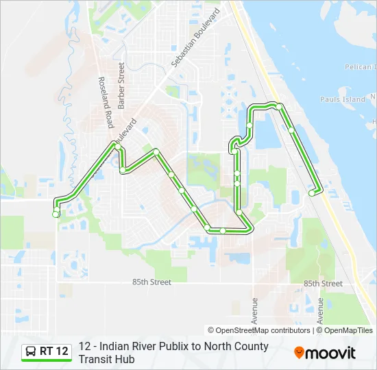 RT 12 Bus Line Map
