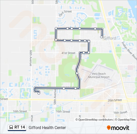 RT 14 bus Line Map