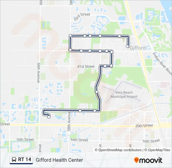 RT 14 Bus Line Map