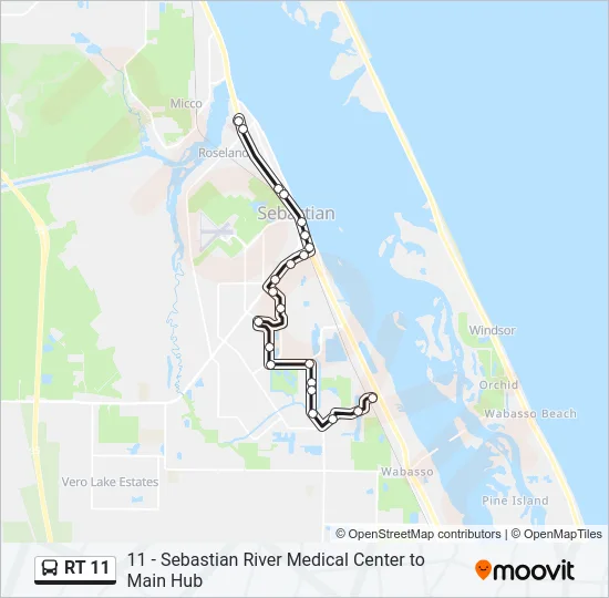 RT 11 Bus Line Map