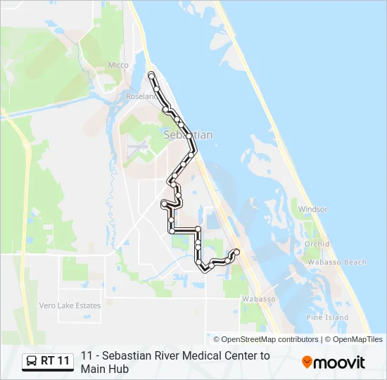 RT 11 Bus Line Map